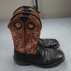 Ariat Boots Mens 10 D Black Brown Western Square Toe Work Hog 10009491